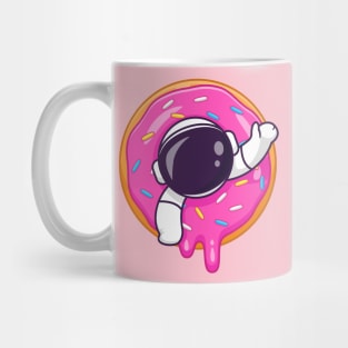 Cute Astronaut In Doughnut Cartoon Mug